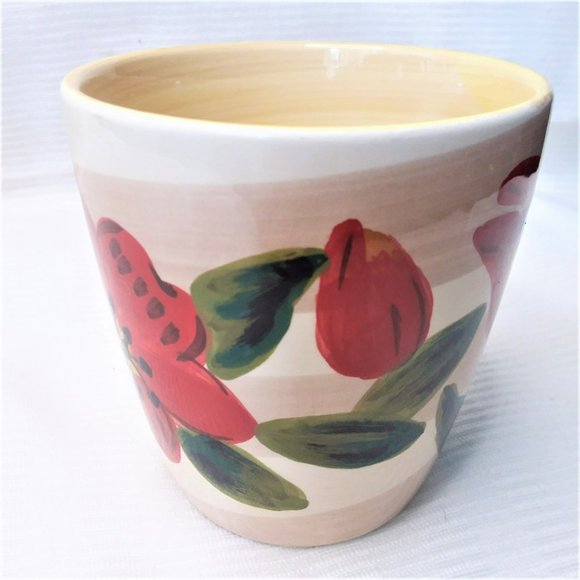 Honolulu Red Flowers Mug Coffee Hand Painted Cup Hibiscus Island Tropical Style - Picture 3 of 4